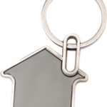 Silver House-Shaped Corporate Keychain